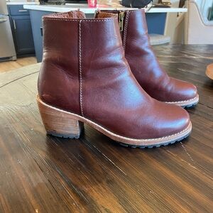 Patina Brown Leather Heeled Boots